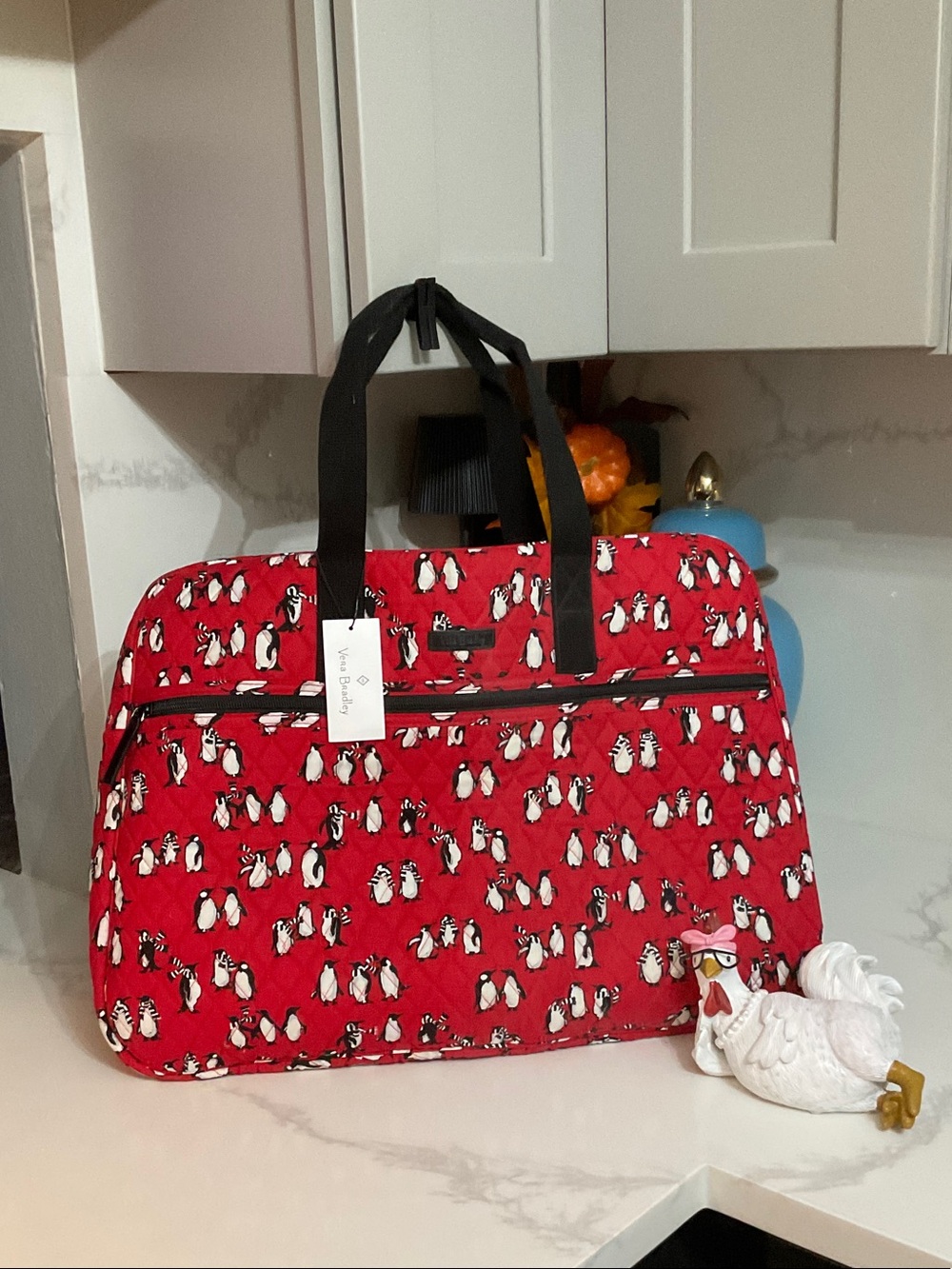 Vera Bradley Red Playful Penguin Grand Traveler